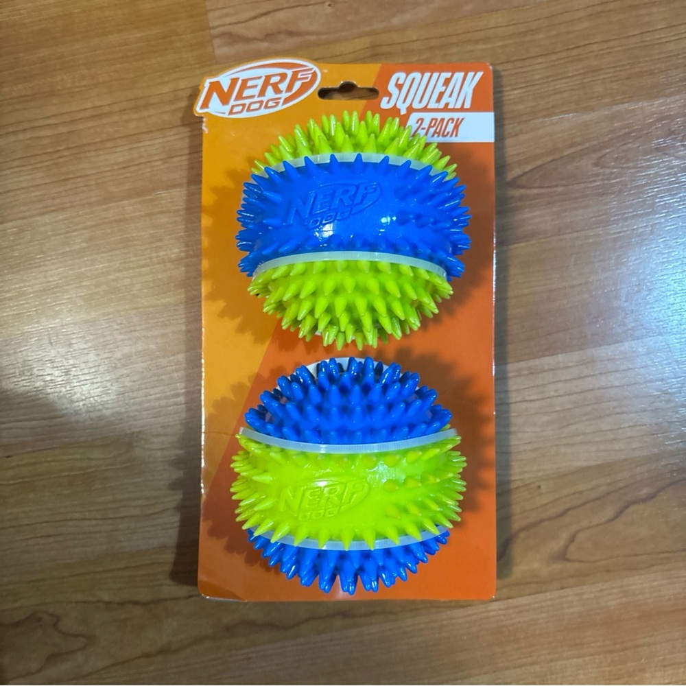 Nerf Dog Spiked Squeak Ball 2 Pack Large Dog